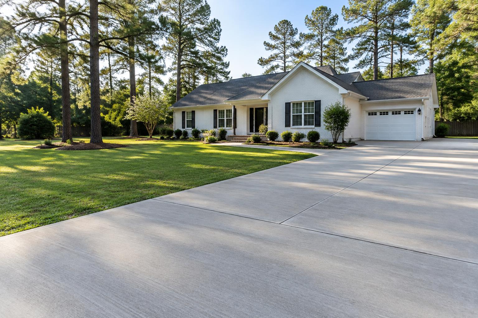 Illustrative residential concrete driveway